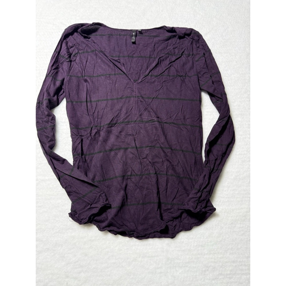 Women's Joes Jeans Collection Purple Black Striped Tunic Shirt Size Medium